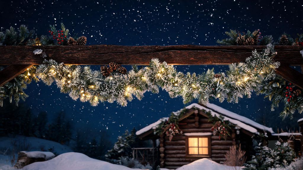 How to Style Christmas Forest Garland Frosted Fir No Lights for Warm Holiday Decor